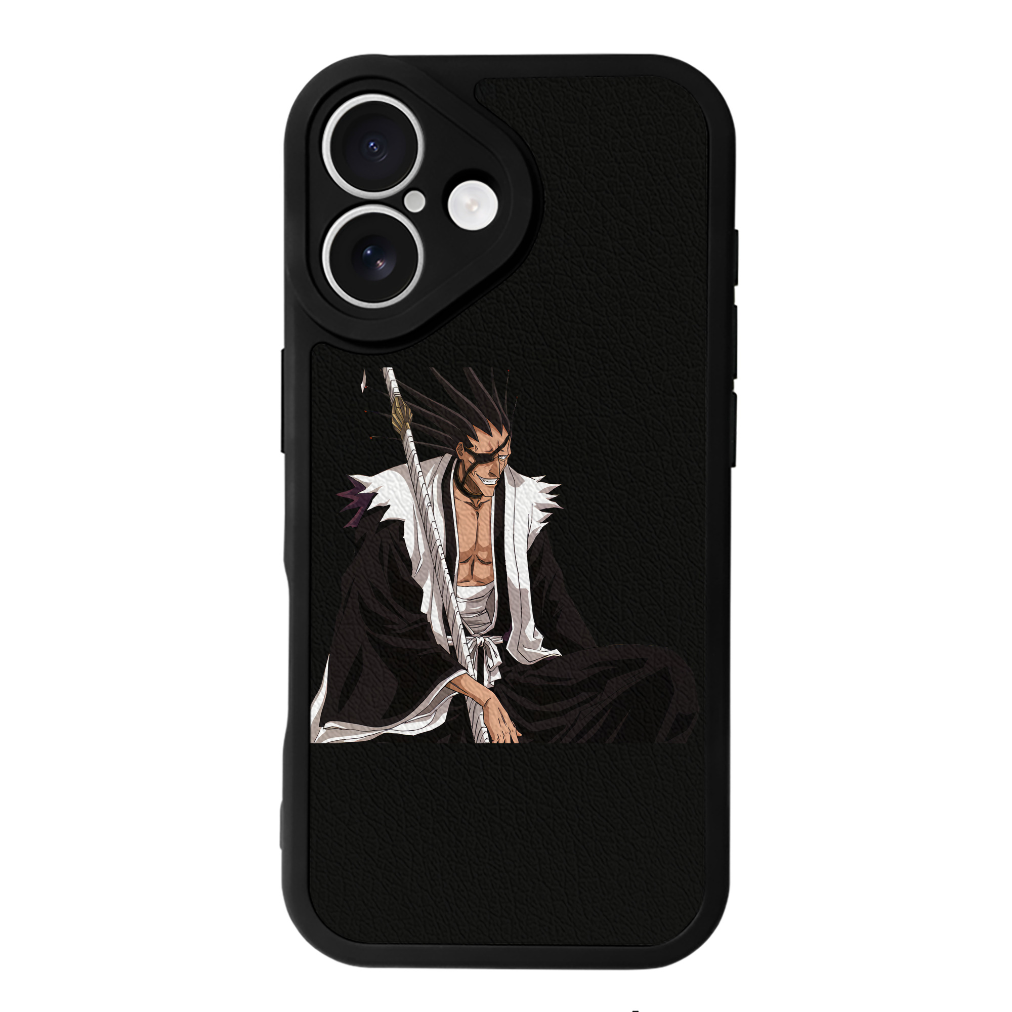 （画像用） ブリーチ ざらき けんぱち BLEACH Zaraki Kenpachi 【iPhone 16シリーズ対応】シリコンスマホケース（レザー調） 材質：シリコン